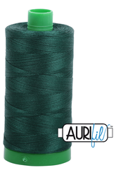 Aurifil Mako 40wt 2-ply Cotton 1000 m 1094 yd. spool - 4026 Forest Green